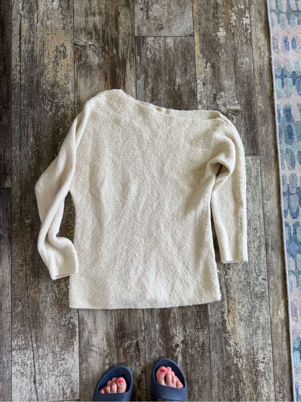 2 for $30 sale: Treasure & bond Cream/ beige asymmetrical boatneck sweater - M